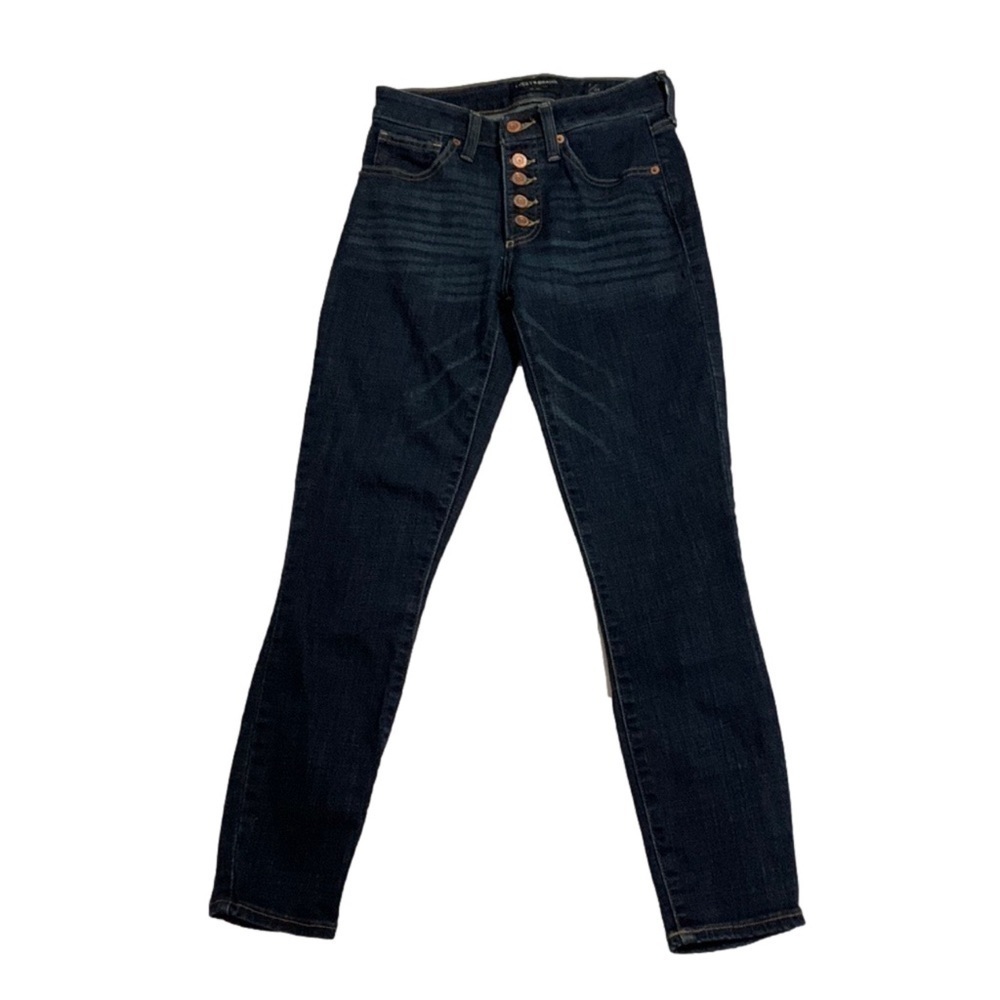 Lucky Brand Button Fly Jeans, Size 2/26, Dark Wash Blue Denim